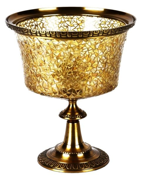 BROKEN GLASS-GOLD VASE