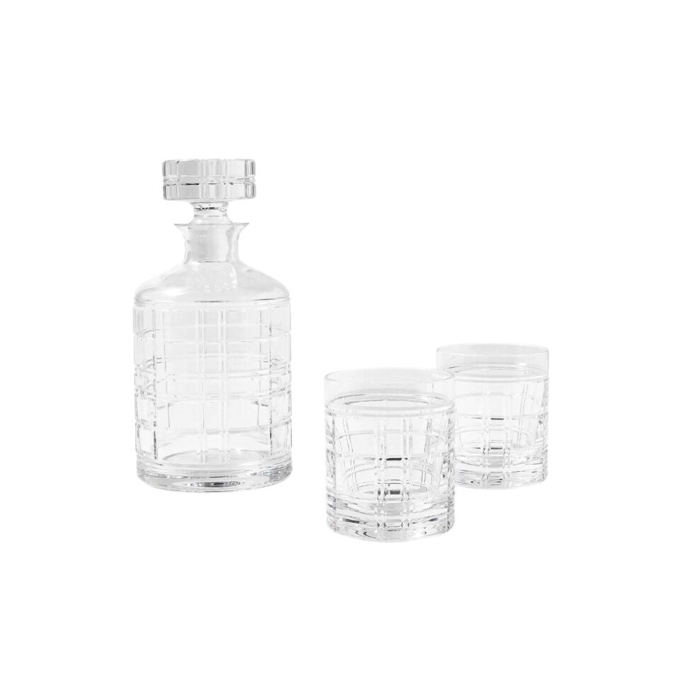 HUDSON PLAID GLASS GIFT SET