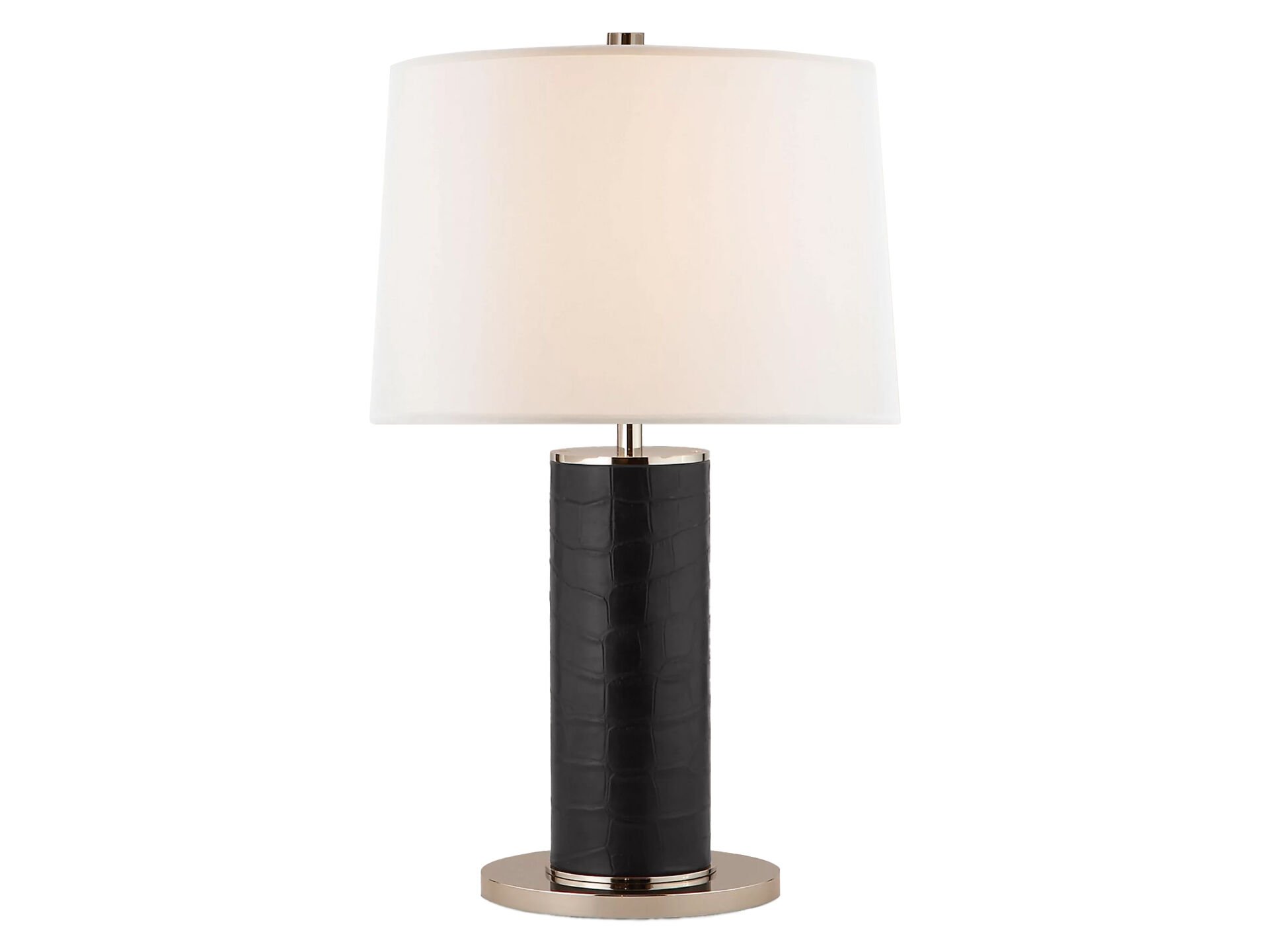 BECKFORD BLACK AND WHITE FAUX CROC TABLE LAMP