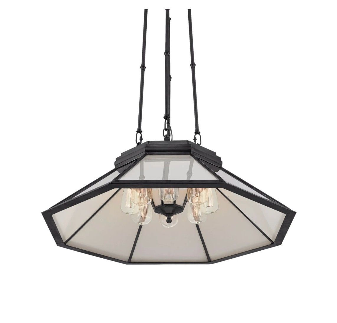 RIVINGTON MEDIUM PENDANT IN NATURAL BRASS WITH CLEAR GLASS