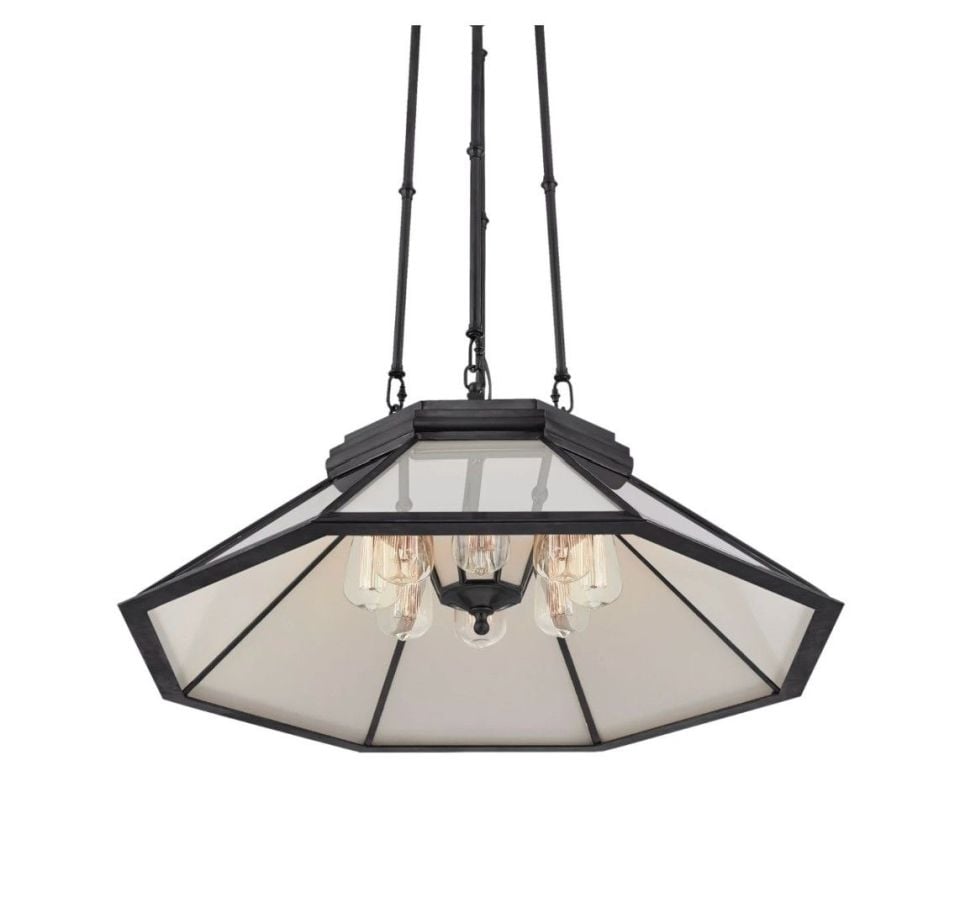 RIVINGTON MEDIUM PENDANT IN NATURAL BRASS WITH CLEAR GLASS