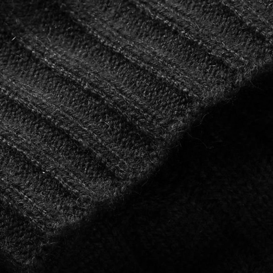 ICONIC CABLE SİYAH KAŞMİR BATTANİYE Midnight Black