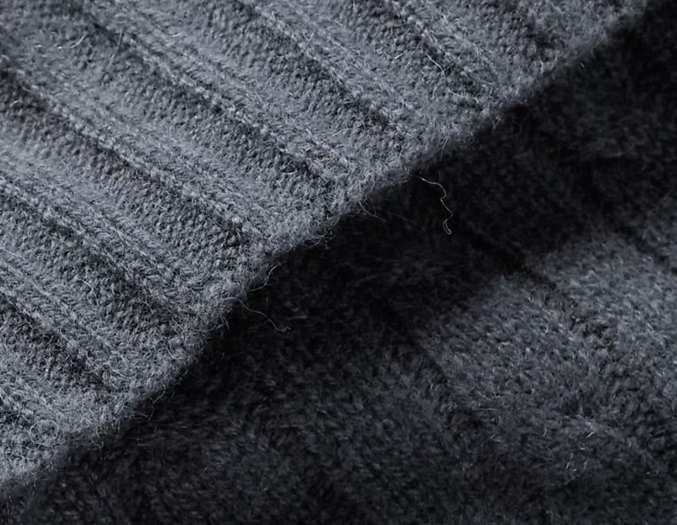 ICONIC CABLE SİYAH KAŞMİR BATTANİYE Charcoal