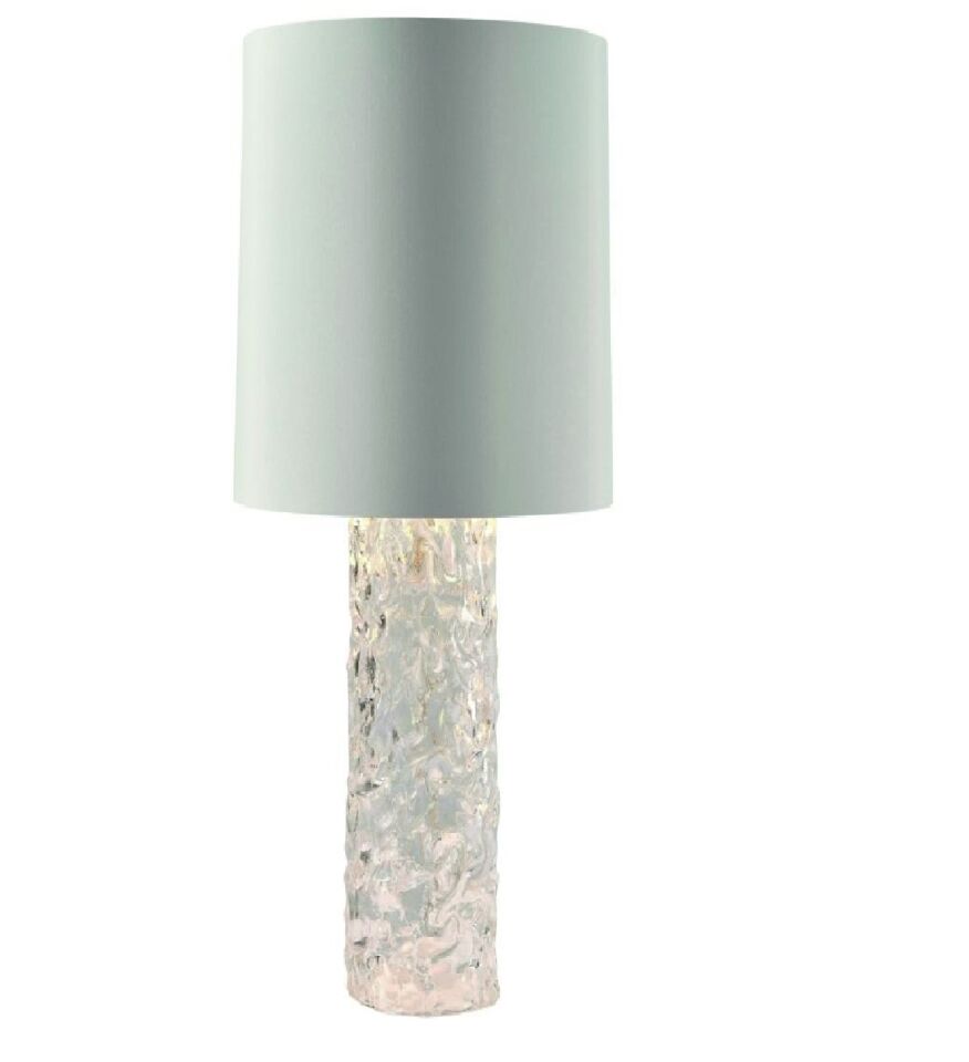 FROSTED MEDIUM BLUE TABLE LAMP