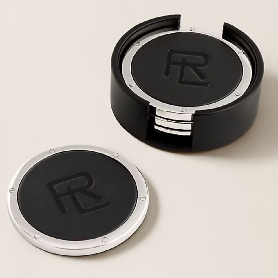 STACKED RL DERİ BARDAK ALTLIĞI SETİ