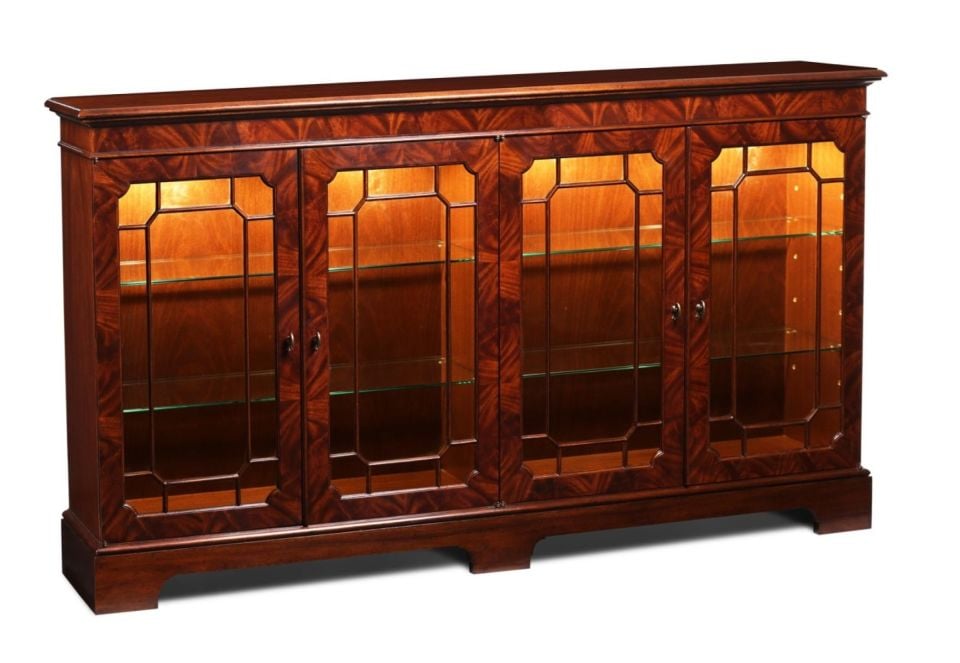 CROTCH MAHOGANY DISPLAY CABINET