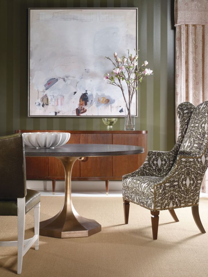 BLAKE GOLD PEDESTAL DINING TABLE