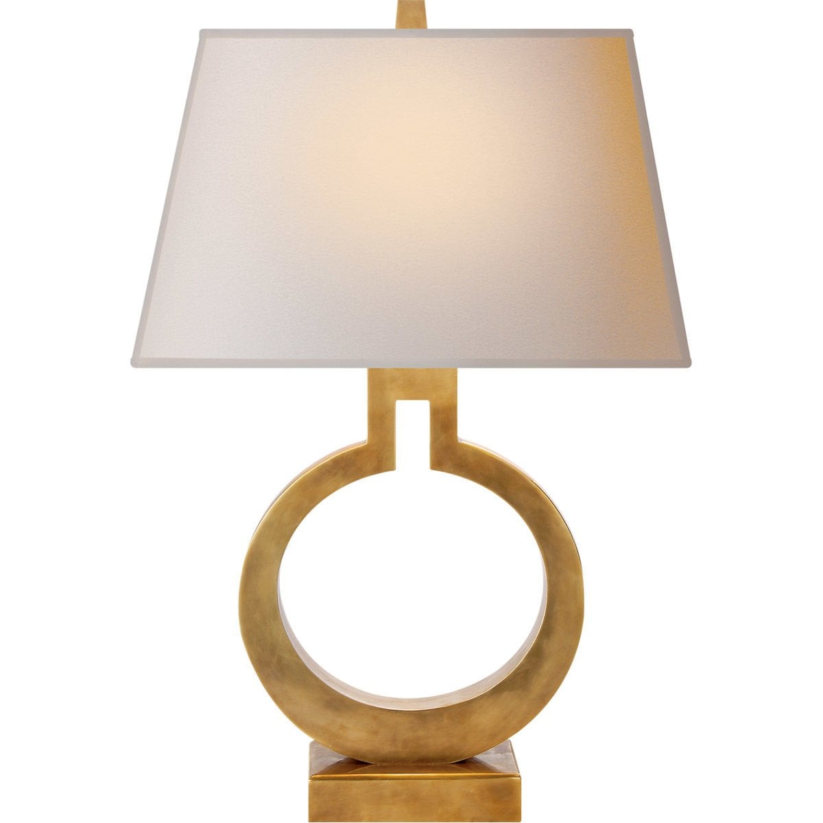 ANTIQUE-BURNISHED BRASS DECORATIVE TABLE LAMP