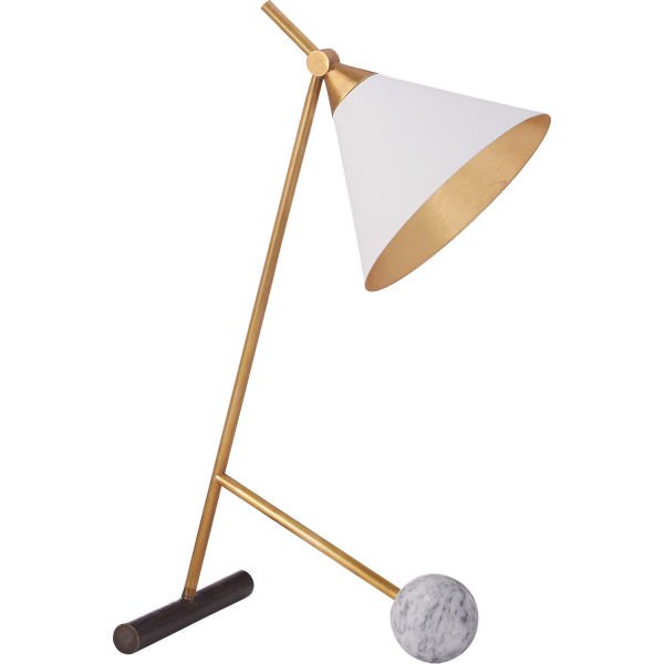 BRONZE AND ANTIQUE-BURNISHED BRASS TABLE LAMP