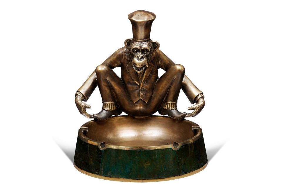 BRASS CHIMPANZEE ASH TRAY