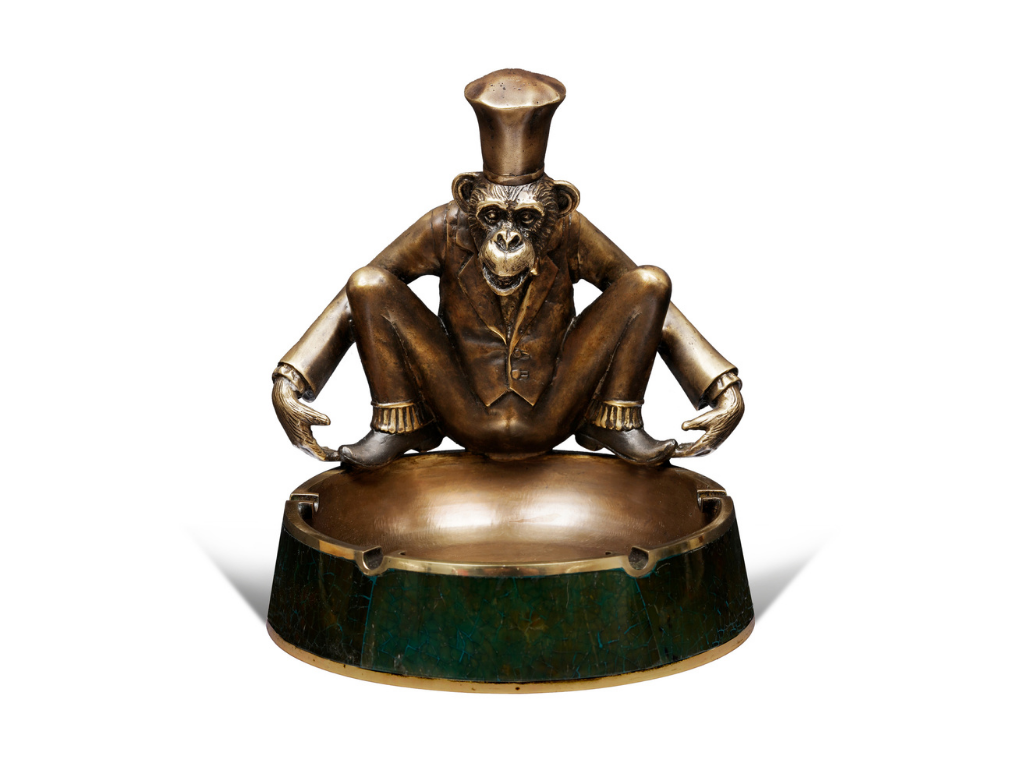 BRASS CHIMPANZEE ASH TRAY
