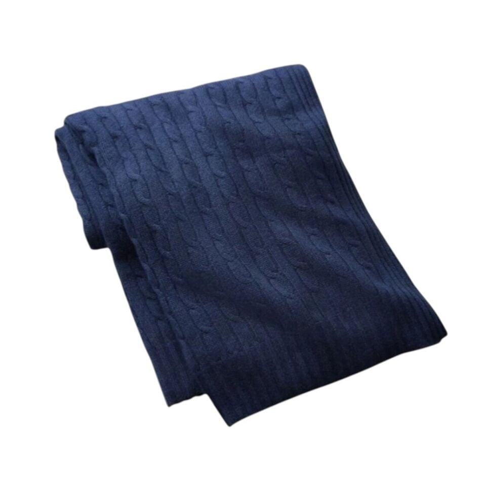 ICONIC CABLE  LACİVERT KAŞMİR BATTANİYE