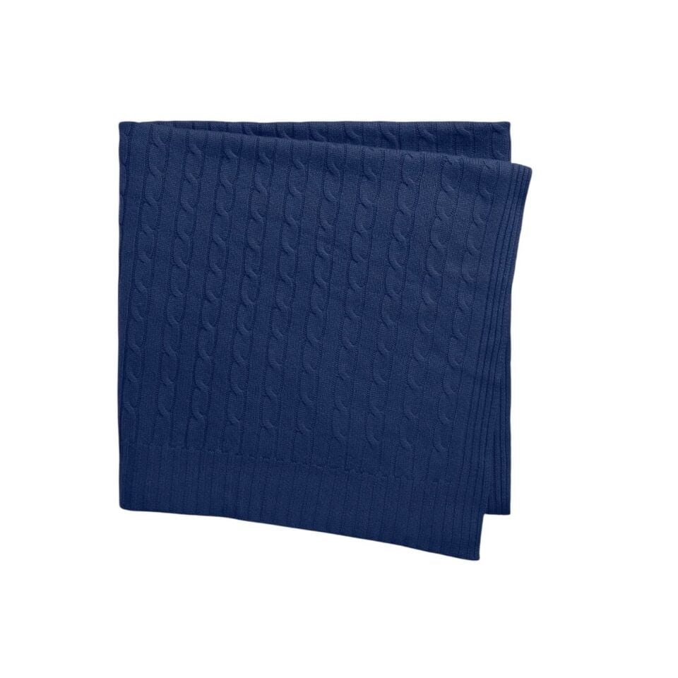 ICONIC CABLE  LACİVERT KAŞMİR BATTANİYE