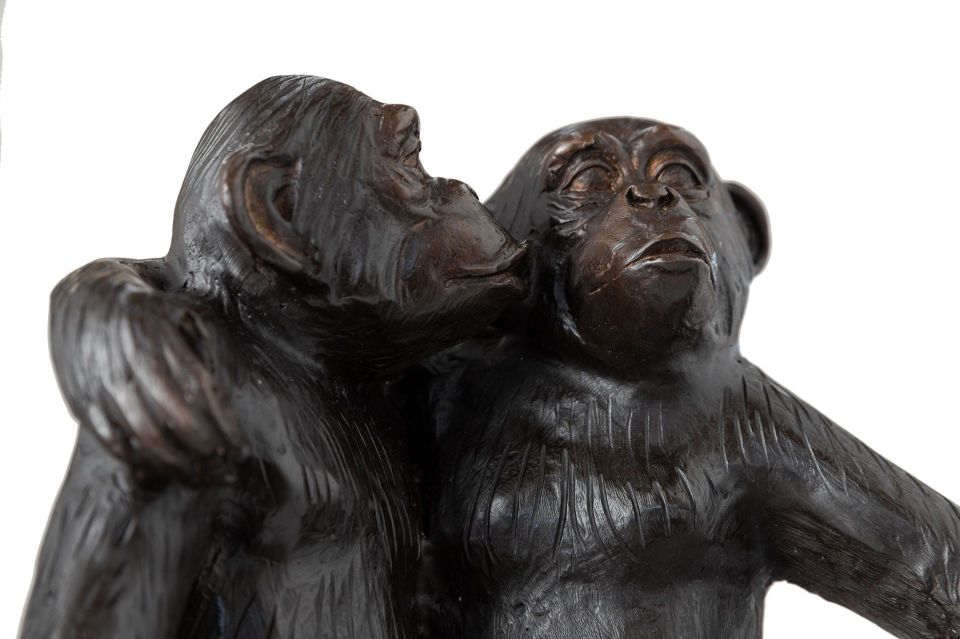 TREE MONKEYS SITTING ON A STUMP