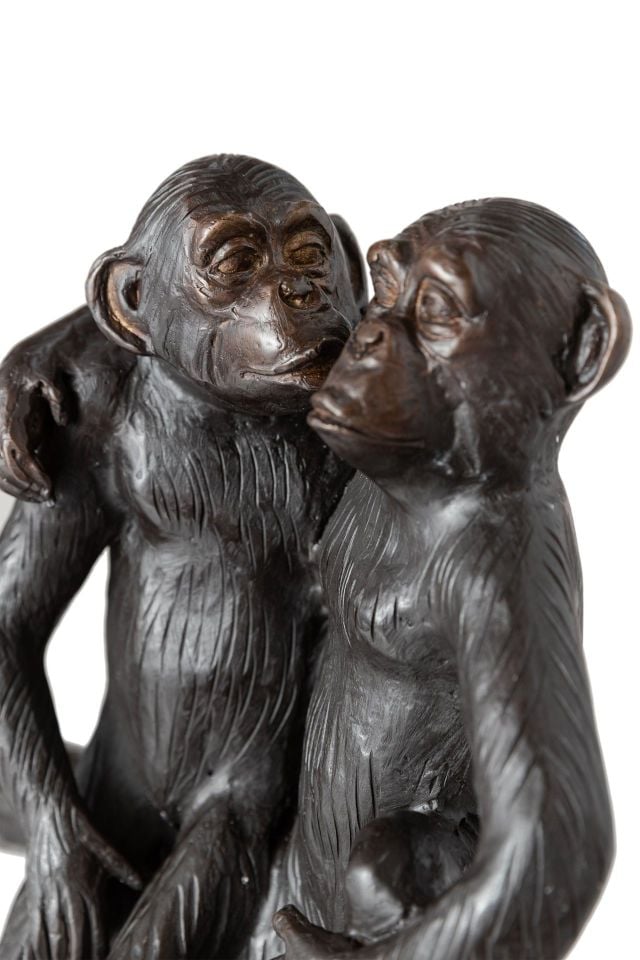 TREE MONKEYS SITTING ON A STUMP