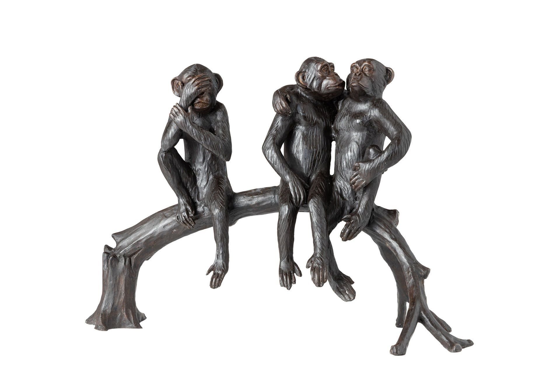 TREE MONKEYS SITTING ON A STUMP