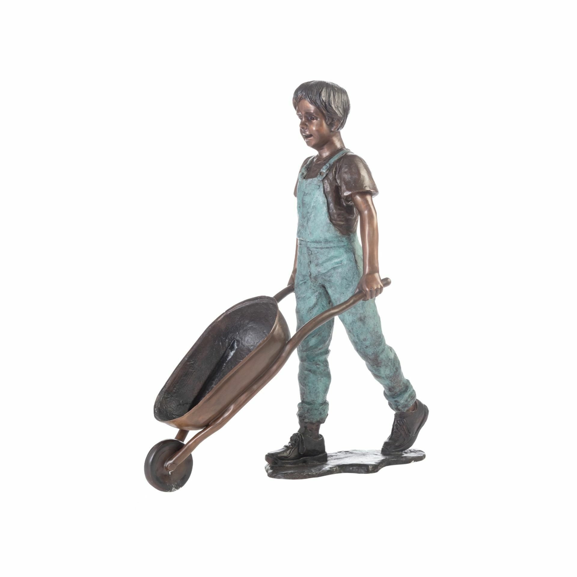 BOY PULLING A WHEELBARROW