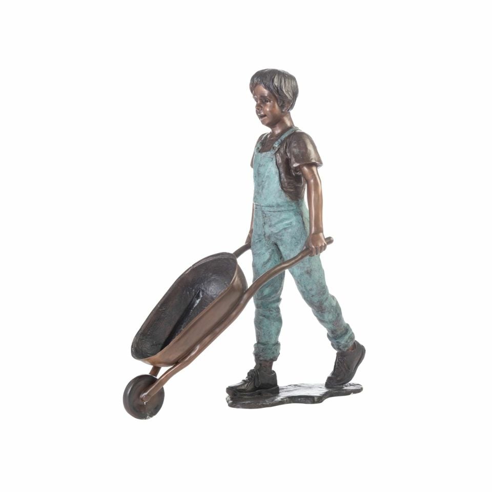 BOY PULLING A WHEELBARROW