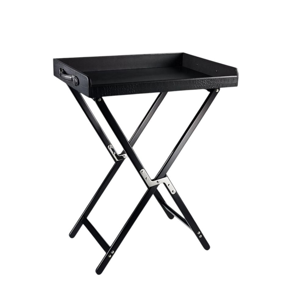 BLACK WOOD GAVIN TRAY STAND