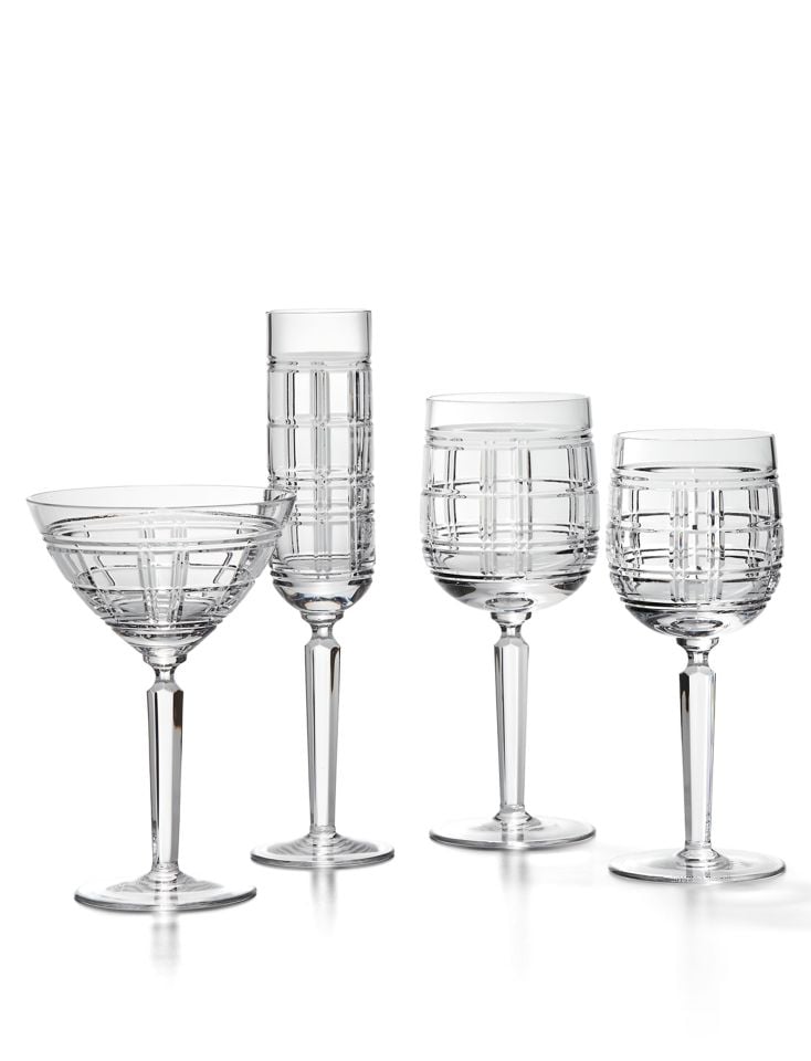 HUDSON PLAID WHITE WINE GLASS