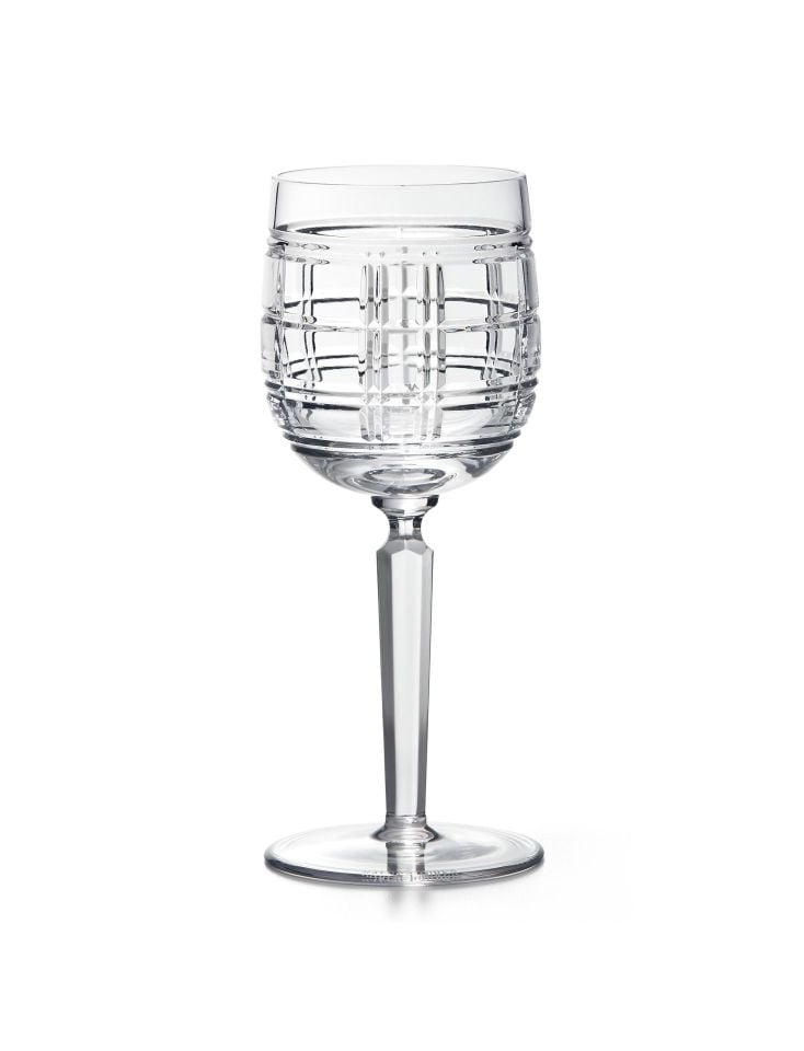 HUDSON PLAID WHITE WINE GLASS