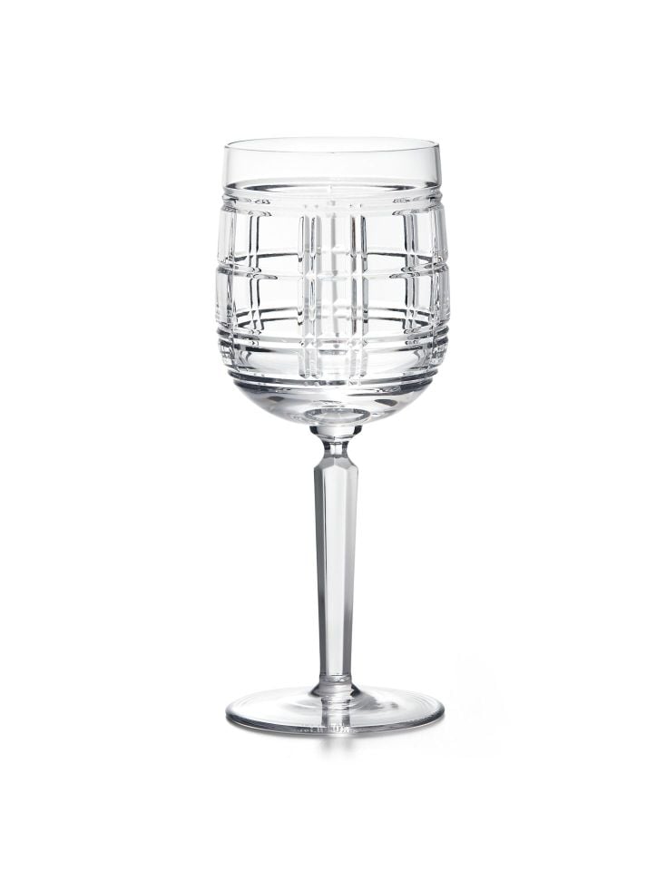 HUDSON PLAID RED WINE GLASS