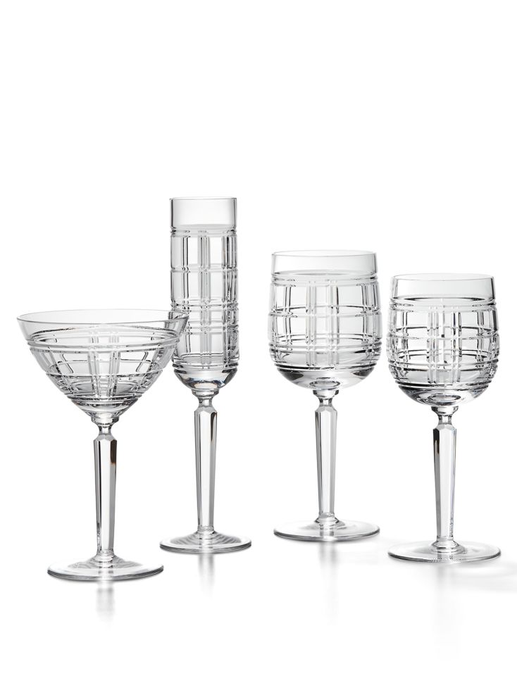 HUDSON PLAID RED WINE GLASS