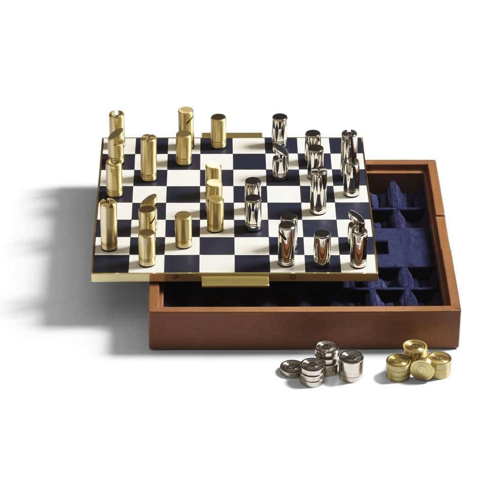 FOWLER CHESS AND CHECKERS GAME GIFT SET
