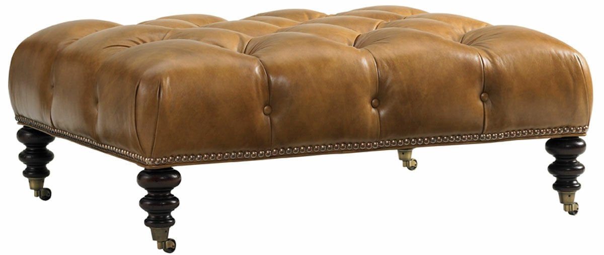 VICTORIA LEATHER COCKTAIL OTTOMAN