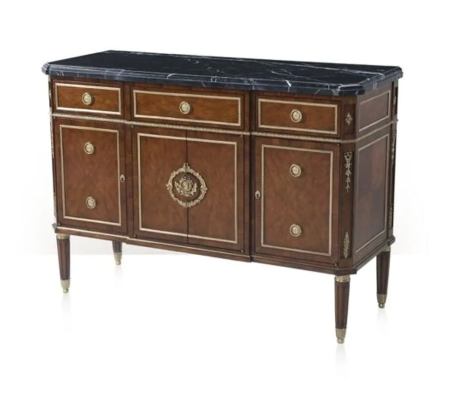 A ROSEWOOD VENEER AND FINELY BRASS MOUNTED SIDE CABINET