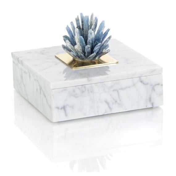 CYANITE STARBURST AND MARBLE BOX